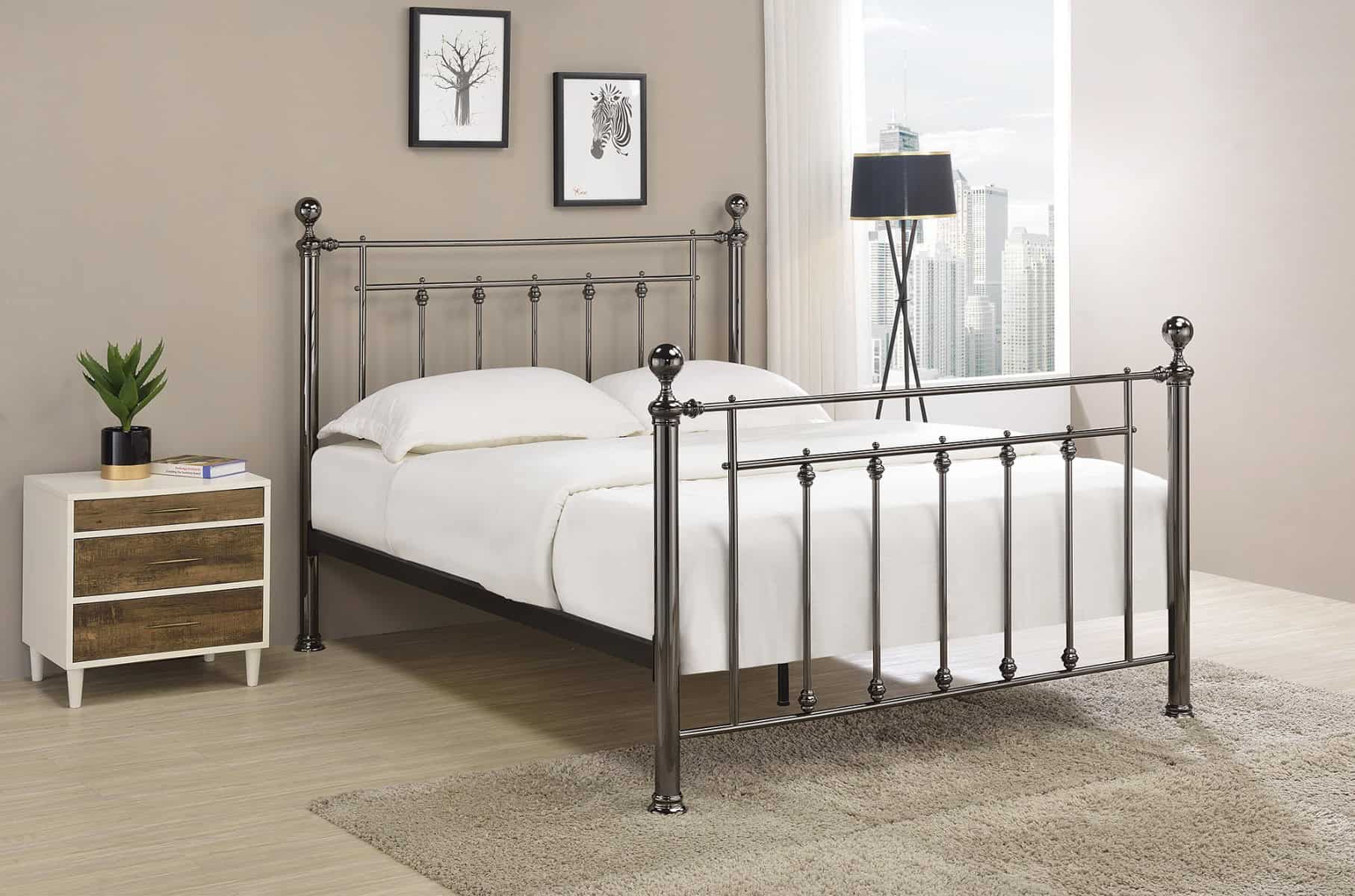 Limelight Libra 4ft6 Bedframe – Black Chrome