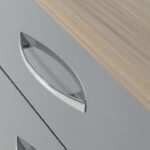 Nevada 5 Drawer Narrow Chest - Grey Gloss & Oak - Image 3