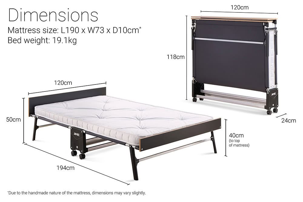 Jaybe Grand 4ft Folding Bed with e-Pocket Mattress - 126205 - Image 4
