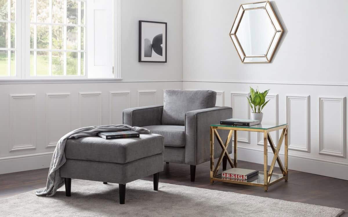 Sadie Armchair - Grey Chenille Fabric - Image 4