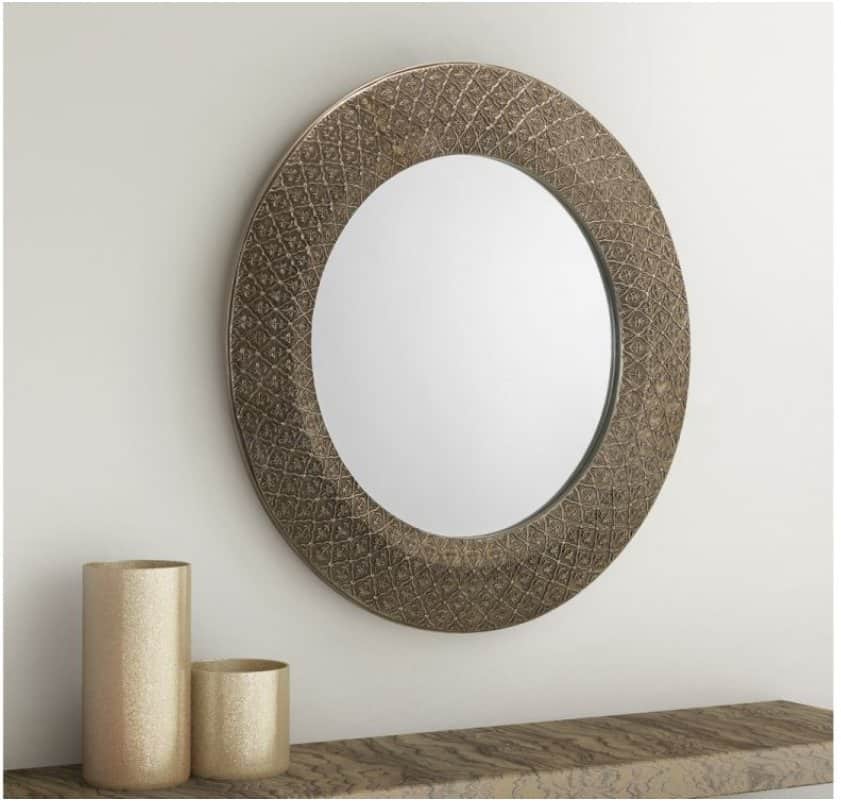 Canock Round Wall Mirror – Pewter