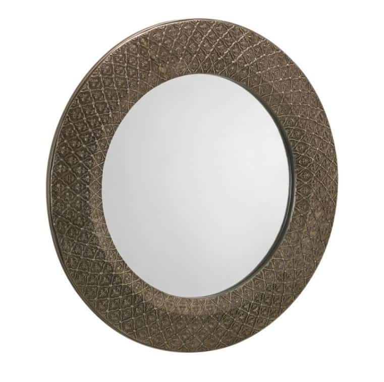 Canock Large Round Wall Mirror - Pewter - Image 2