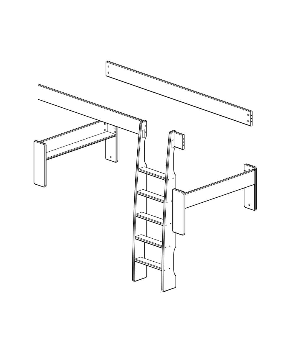For Kids Two Single Beds to Bunk Bed Kit - White - Image 3