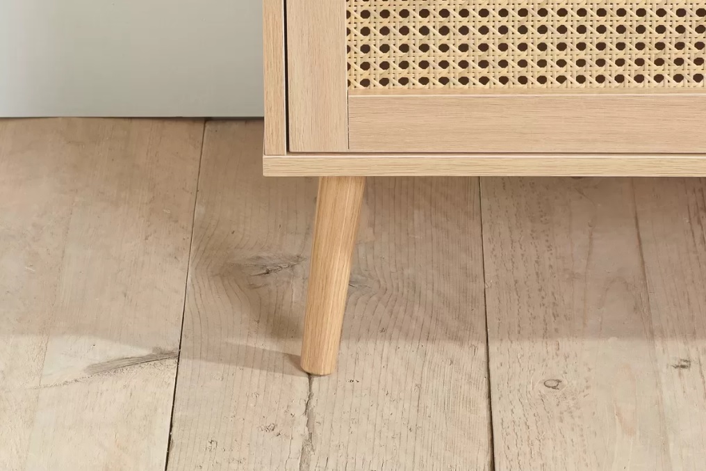 Croxley 5 Drawer Rattan Chest - Oak - Image 2