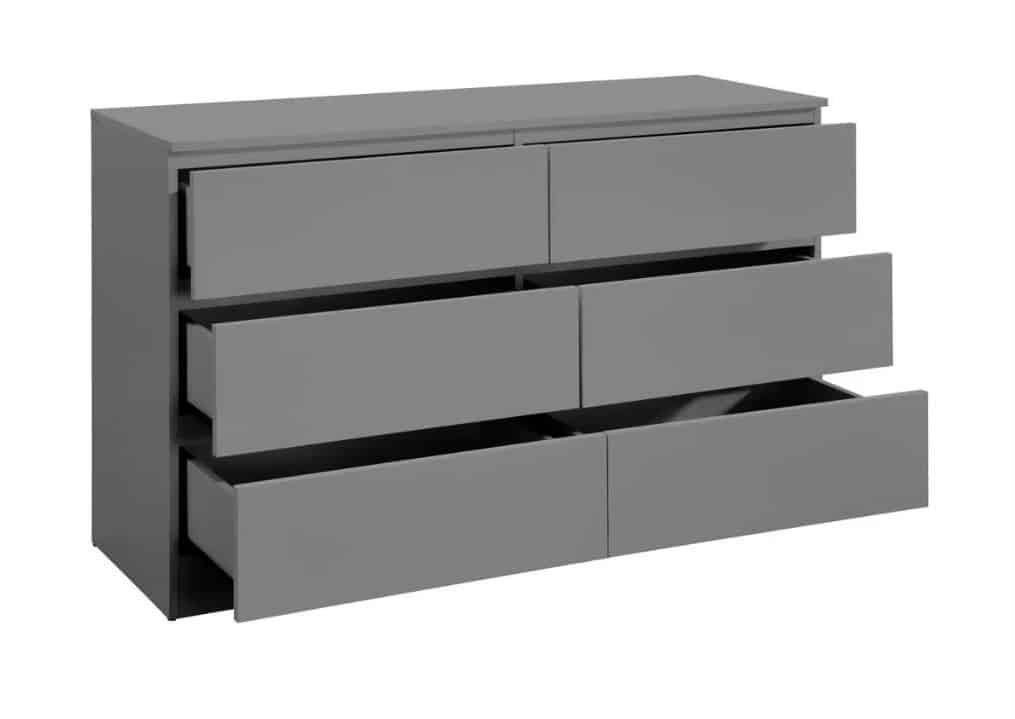 Oslo 6 Drawer Chest - Grey - Image 3