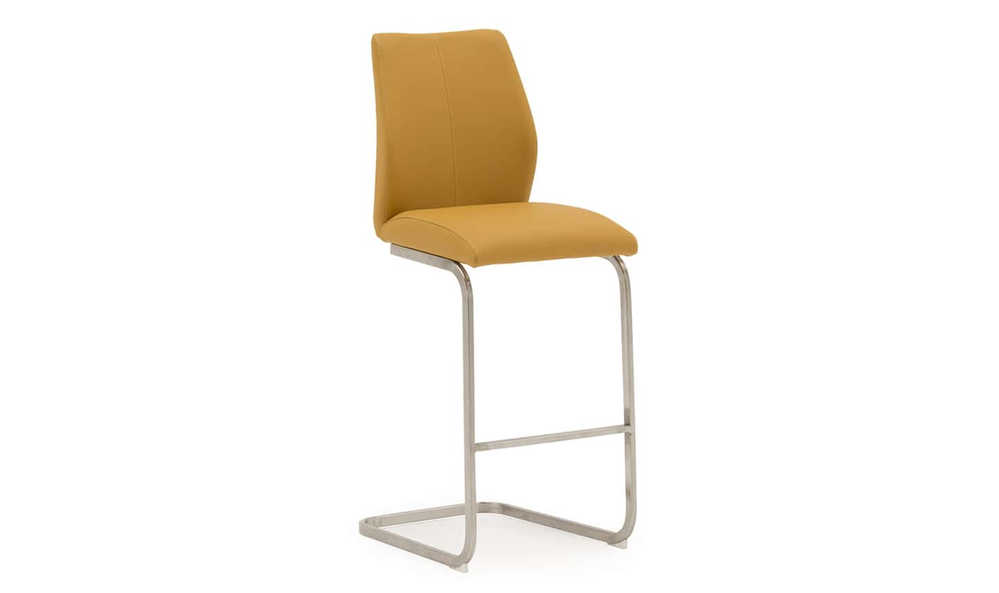 Irma Bar Chair (Pair) – Brushed Steel Pumpkin