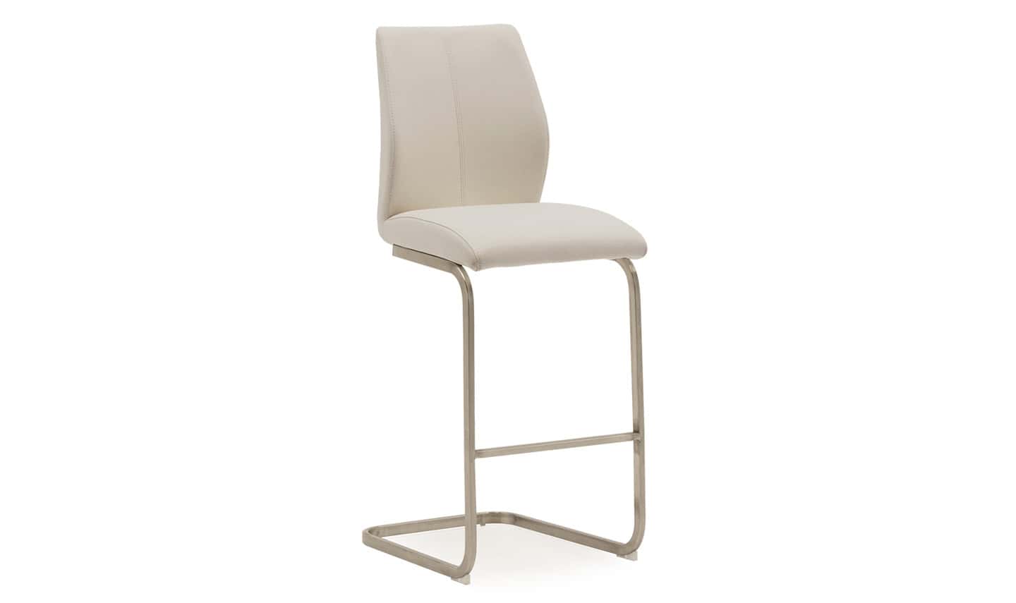 Irma Bar Chair (Pair) – Brushed Steel Taupe