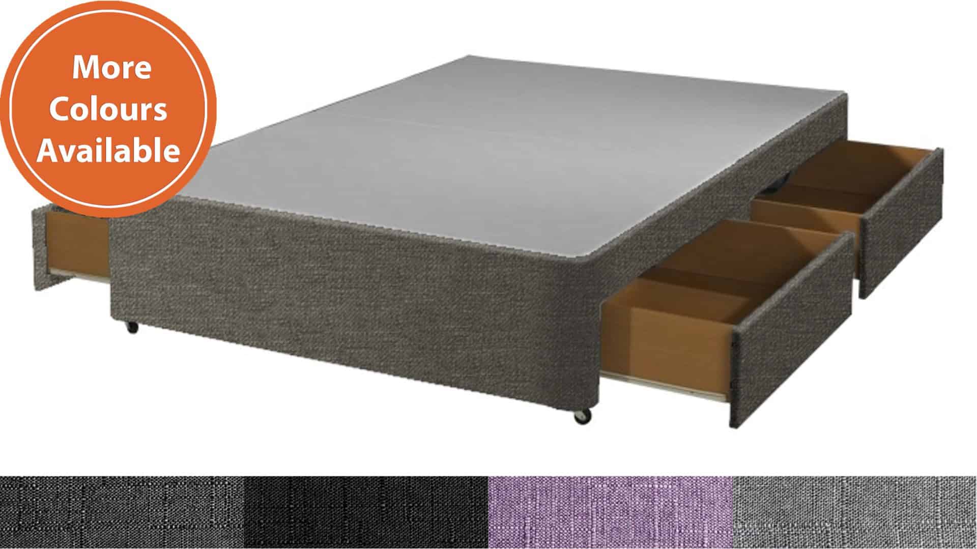 Apollo 5ft Divan Base With 4 Drawers in Azzure Fabric
