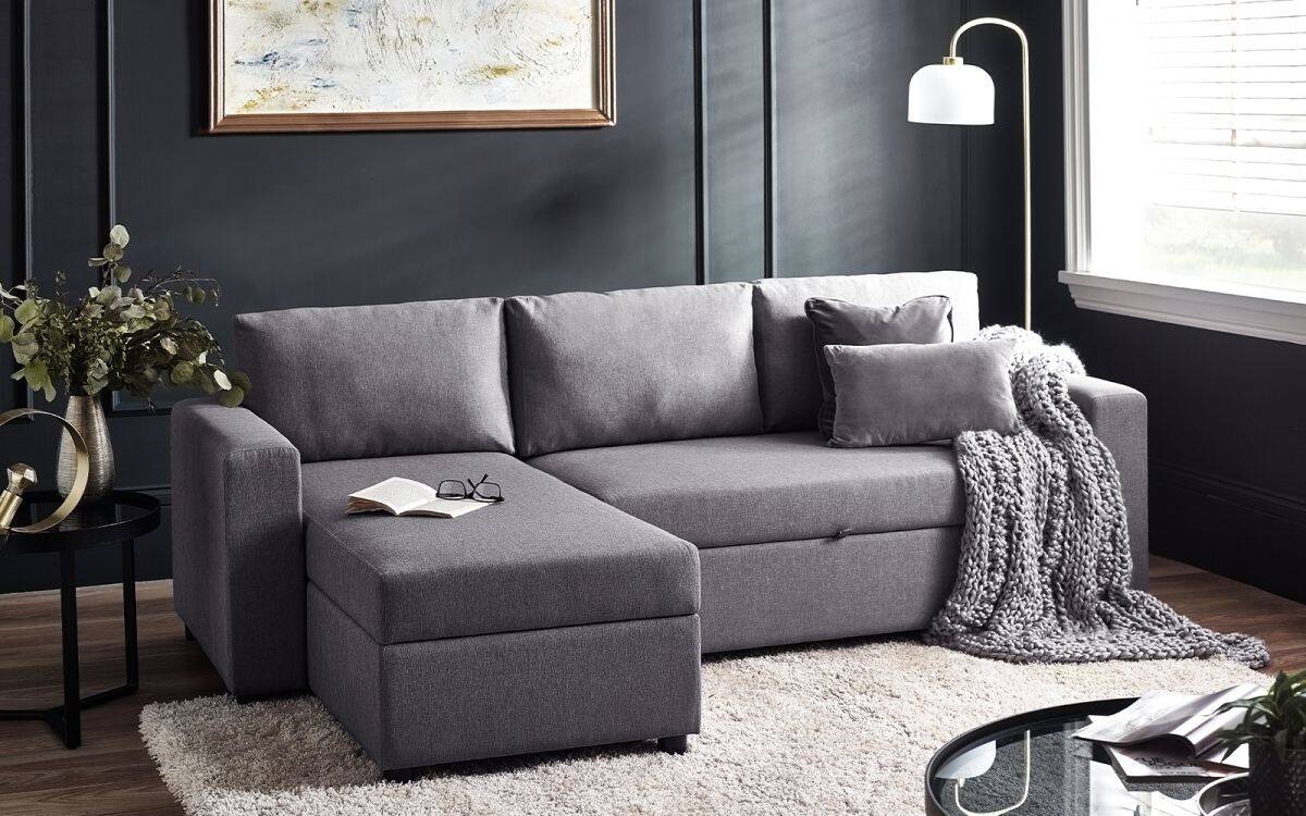 Angelica Sofa Bed with Storage – Grey Linen
