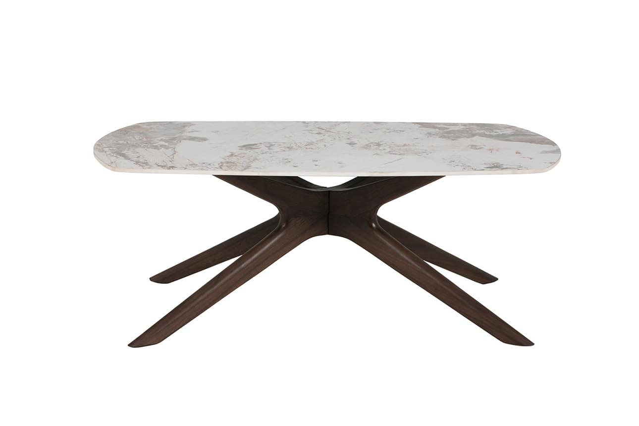 Ariya Coffee Table - Marble & Walnut - Image 3
