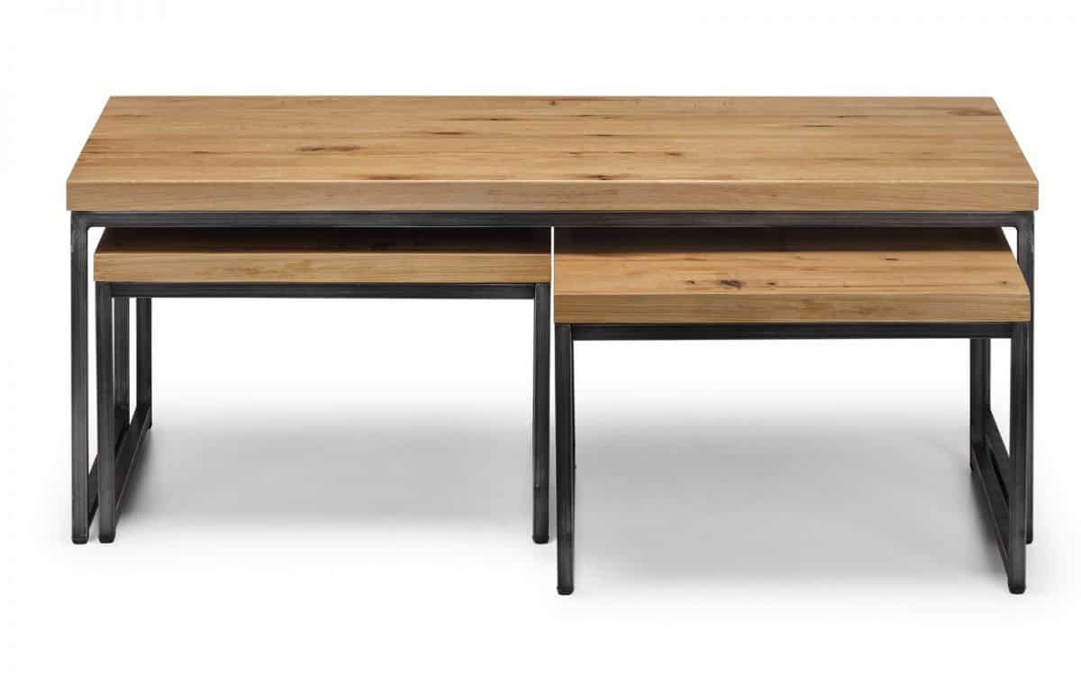 Lisbon Nest of 3 Coffee Tables - Oak - Image 2