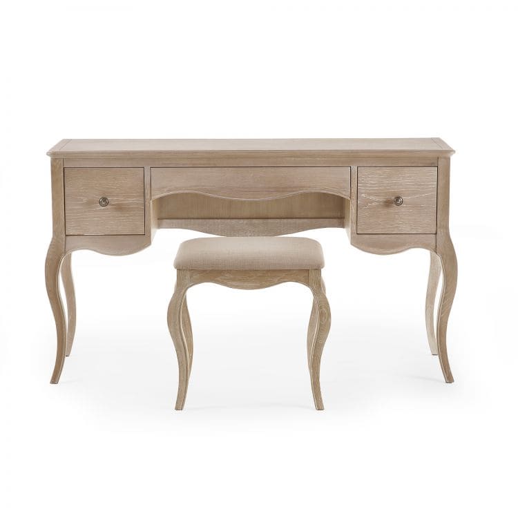 Pissarro Dressing Table and Stool - Limed Oak - Image 2