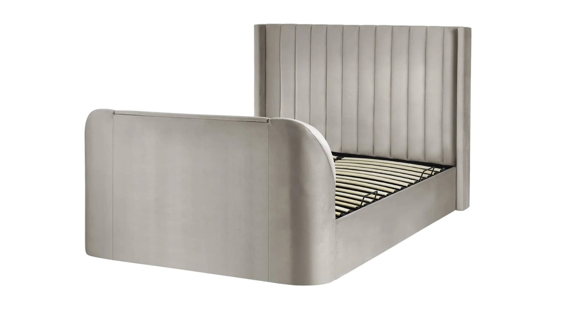 Clarke 5ft TV Side opening Ottoman - Light Grey Fabric - Image 11