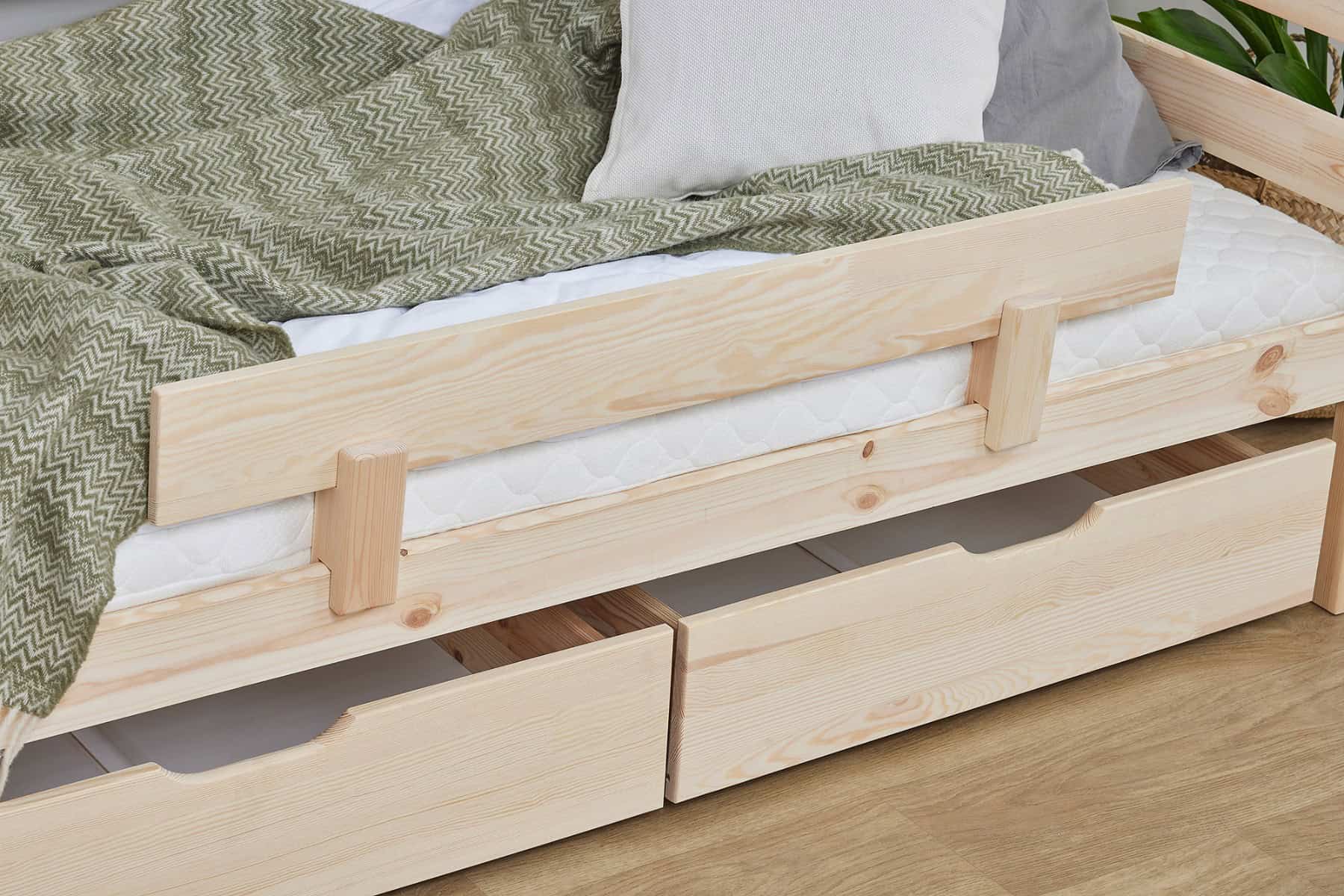 Hoppekids Shorty Daybed with Safety Rail & Drawers - Natural - Image 3