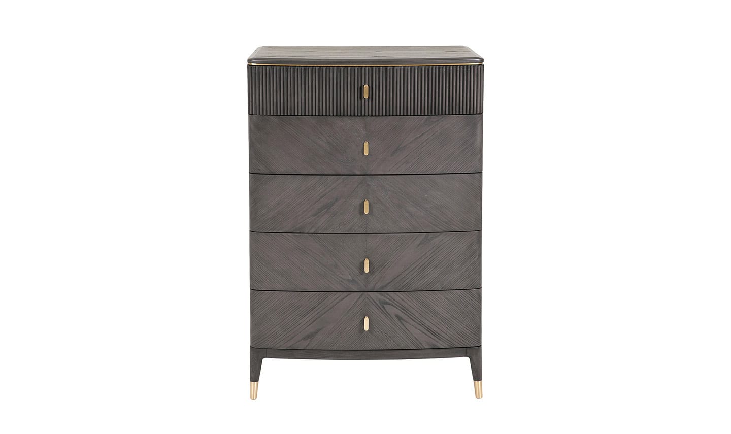 Diletta Tall Dressing Chest 5 Drawer - Ebony - Image 2