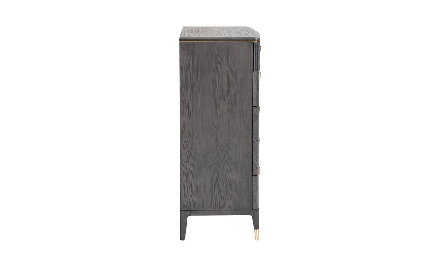 Diletta Tall Dressing Chest 5 Drawer - Ebony - Image 3