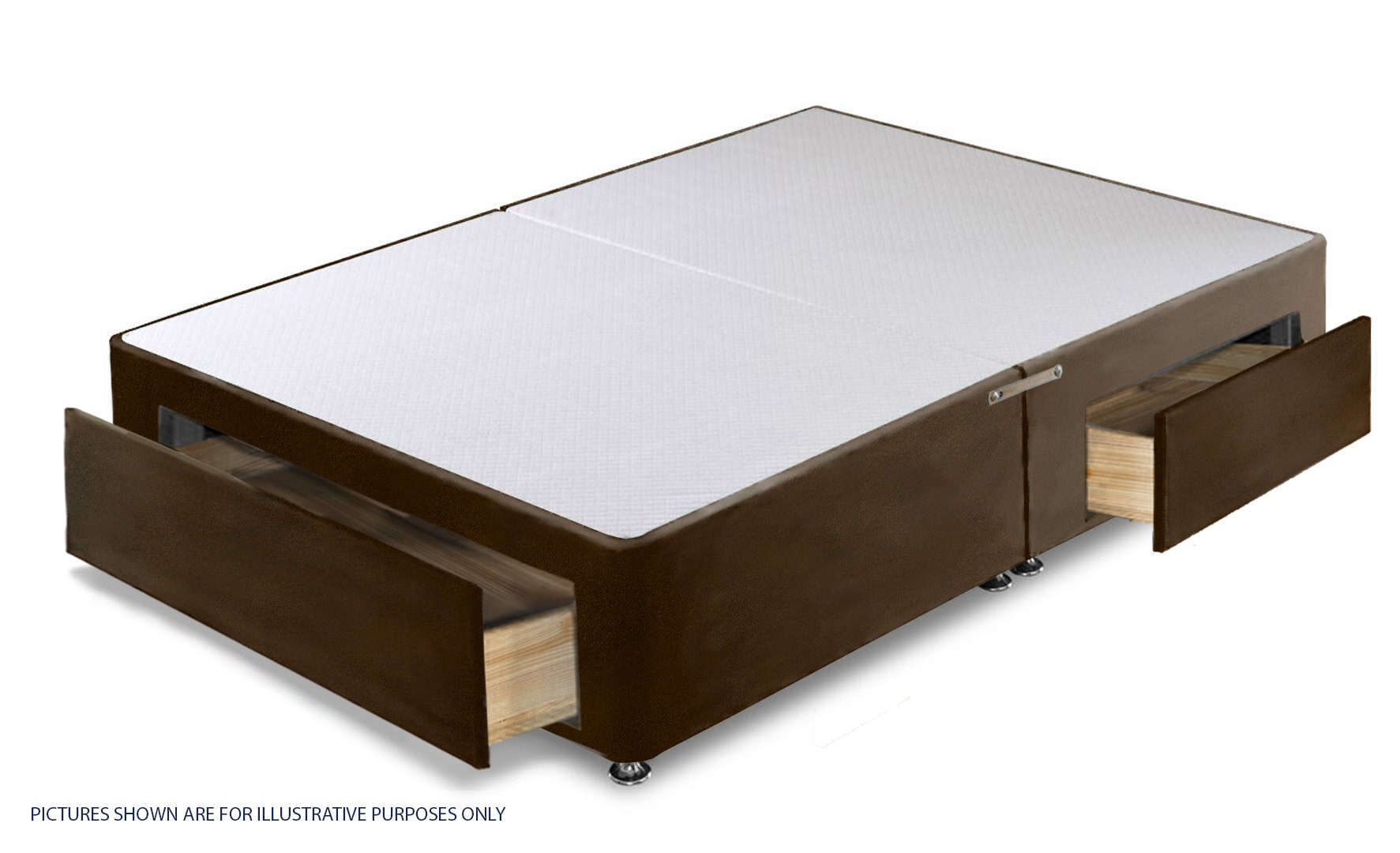 Apollo 5ft Velvet Brown Jumbo Drawer Divan Base - Image 2