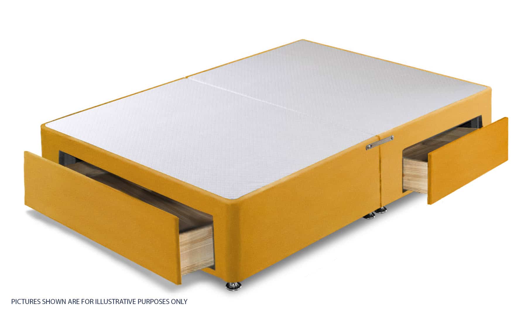 Apollo 4ft Velvet Gold Jumbo Drawer Divan Base - Image 2