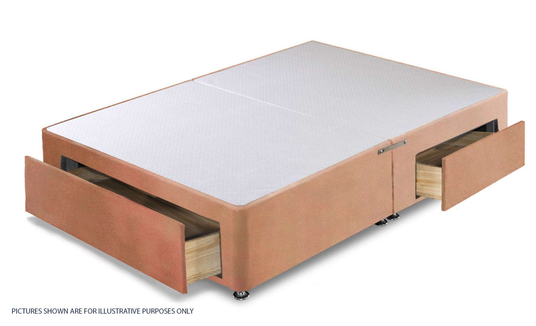 Apollo 4ft Velvet Pink Jumbo Drawer Divan Base - Image 2