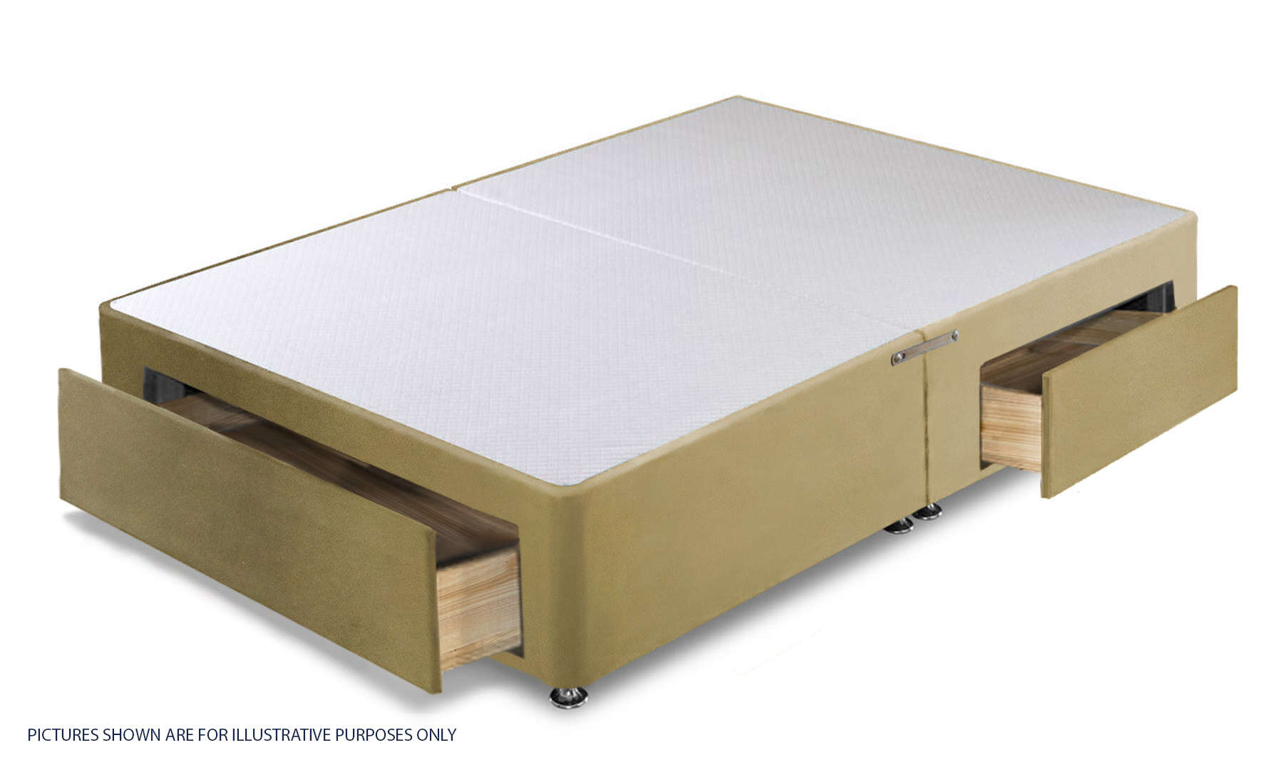Apollo 6ft Velvet Sand Jumbo Drawer Divan Base - Image 2