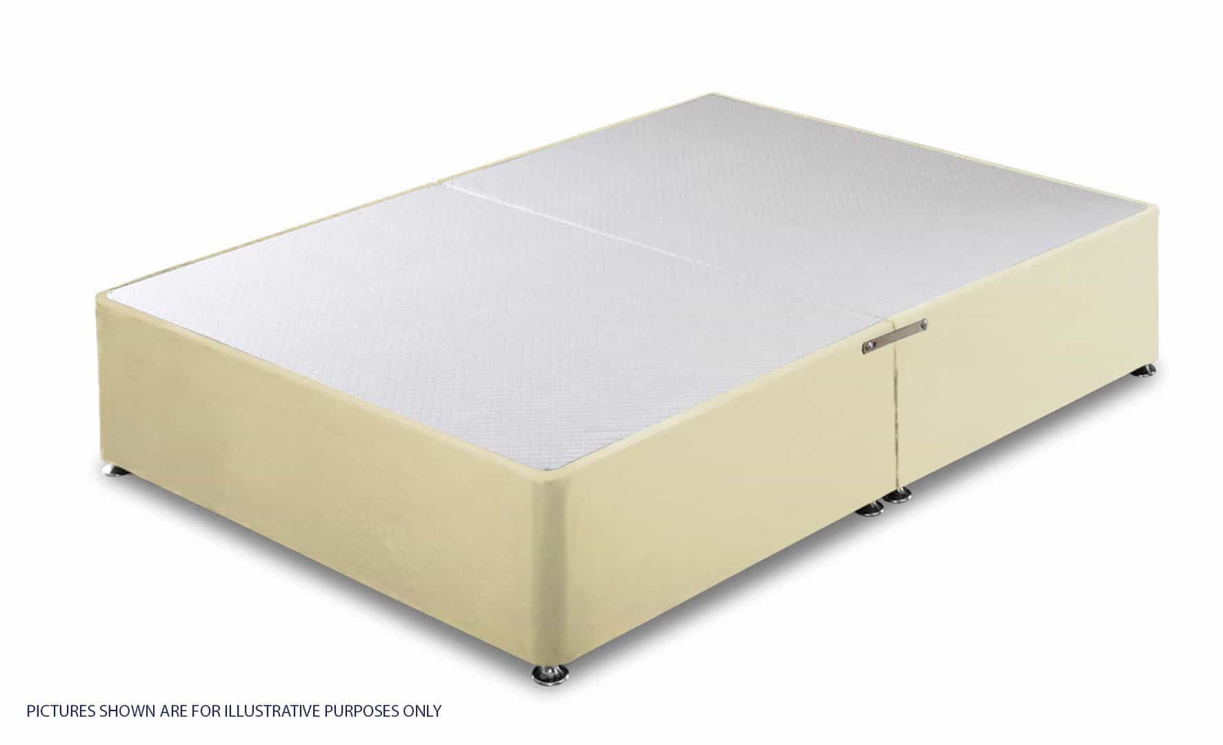 Granada 5ft Divan Base – Cream Faux Leather