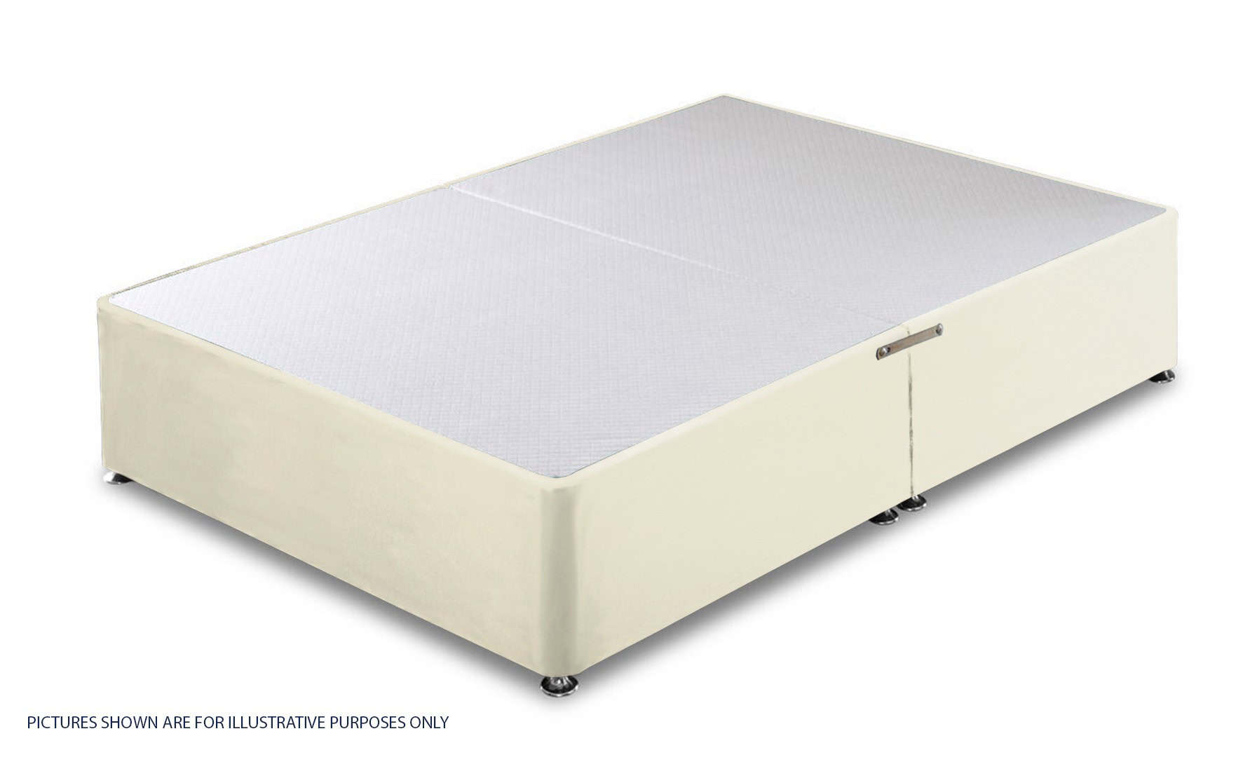 Granada 4ft6 Divan Base – White Faux Leather