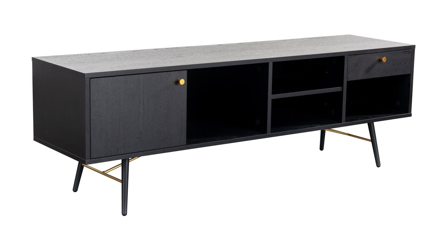 Barcelona Large TV Unit - Black & Copper - Image 4
