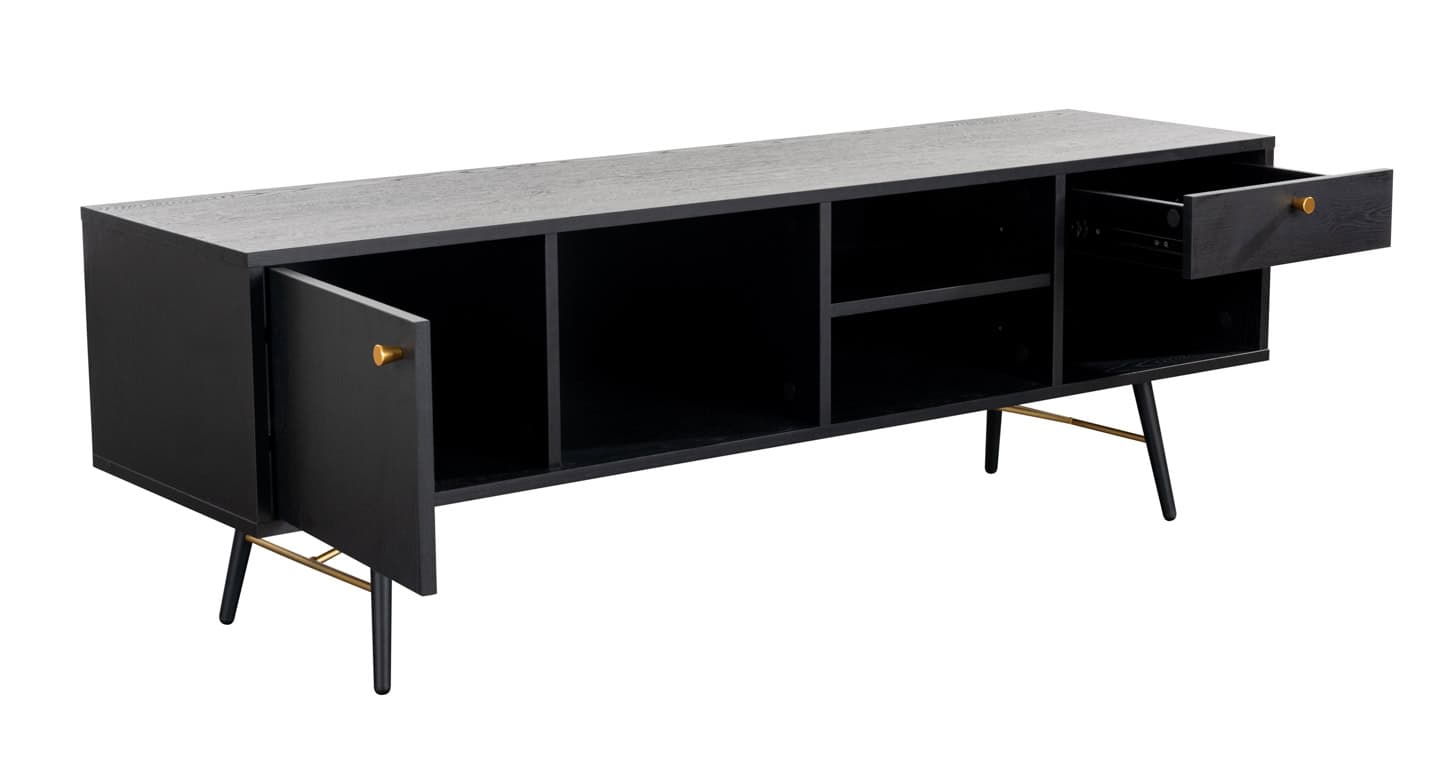 Barcelona Large TV Unit - Black & Copper - Image 2