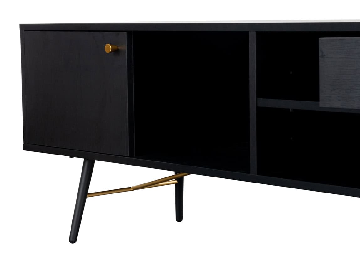 Barcelona Large TV Unit - Black & Copper - Image 3