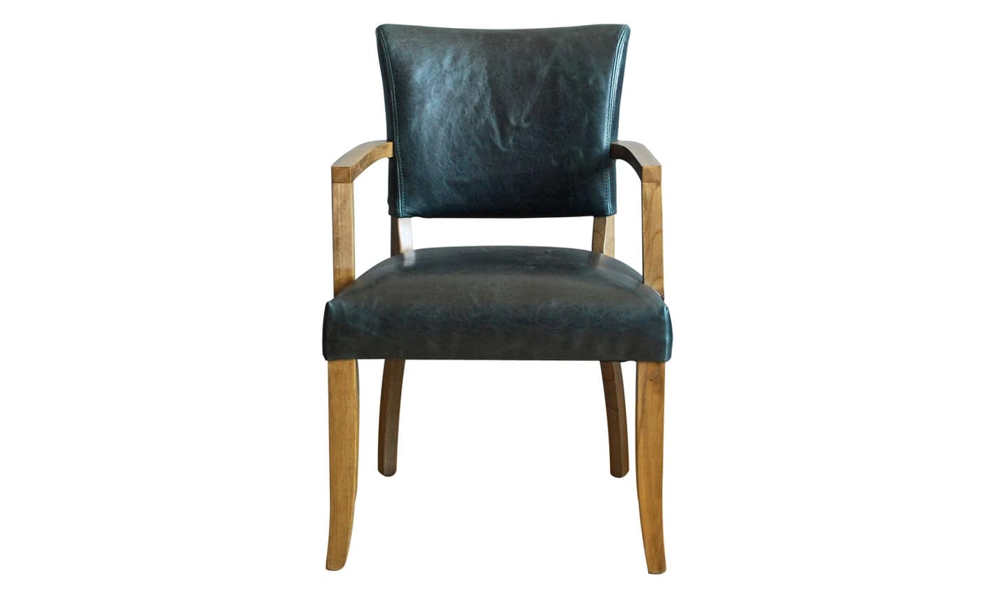 Duke Arm Chair Leather – Ink Blue