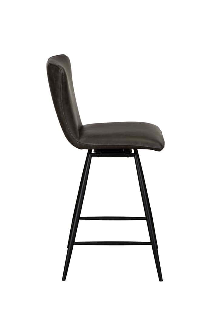 Ella Counter Chair (Pair) - Dark Grey PU - Image 3