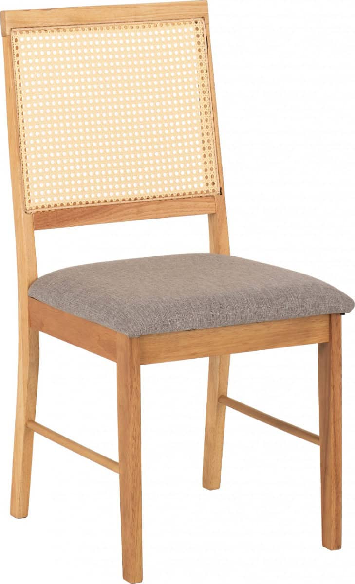 Ellis Dining Chair (Set of 2) - Oak & Grey Fabric - Image 3