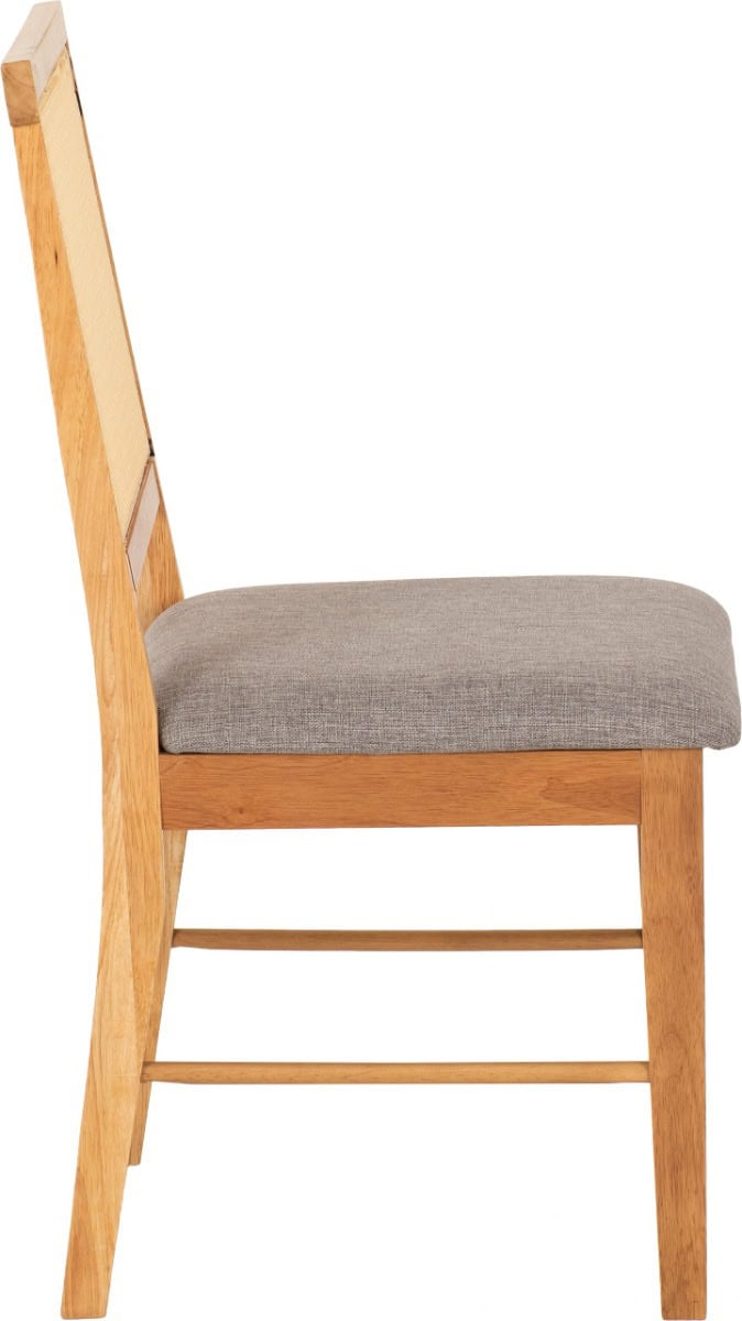 Ellis Dining Chair (Set of 2) - Oak & Grey Fabric - Image 5