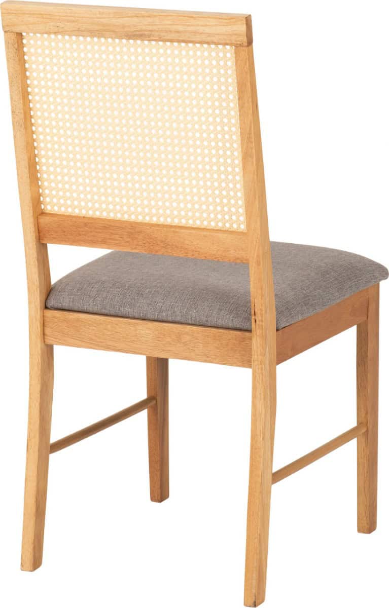 Ellis Dining Chair (Set of 2) - Oak & Grey Fabric - Image 7