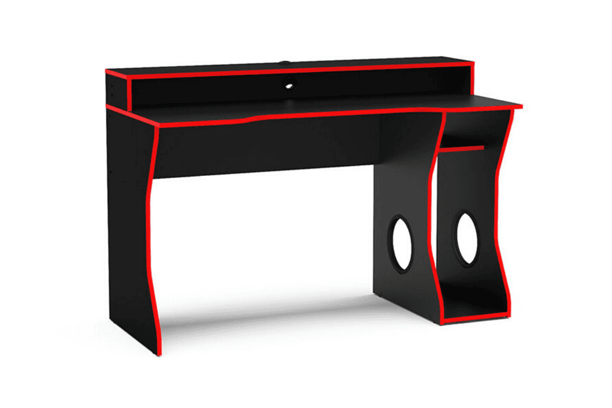 Enzo Gaming Computer Desk - Black & Red - Image 3