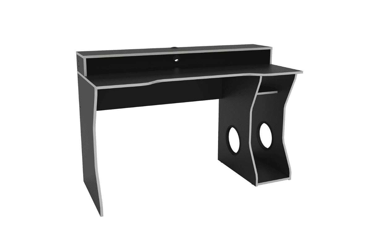 Enzo Gaming Computer Desk - Black & Silver - Image 3
