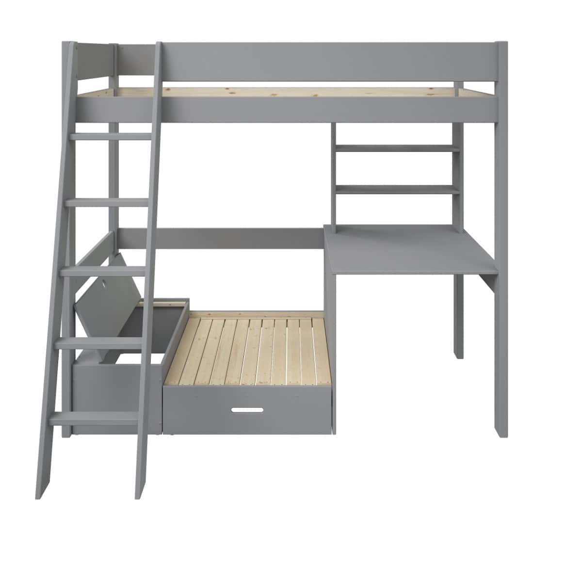 Kids Avenue Estella Grey Highsleeper with Black Sofa Bed - Image 3