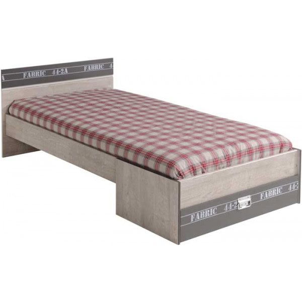Parisot Fabric Bedframe with Underbed Drawer - Loft Grey - Image 2
