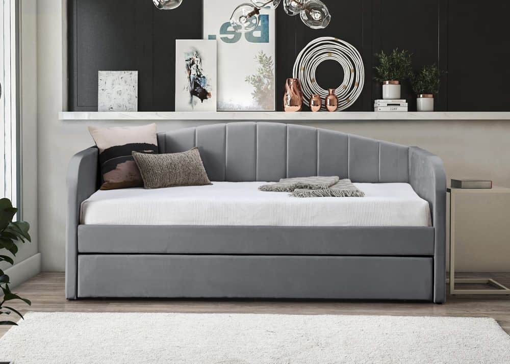 Flintshire Fabric Day Bed - Grey - Image 2