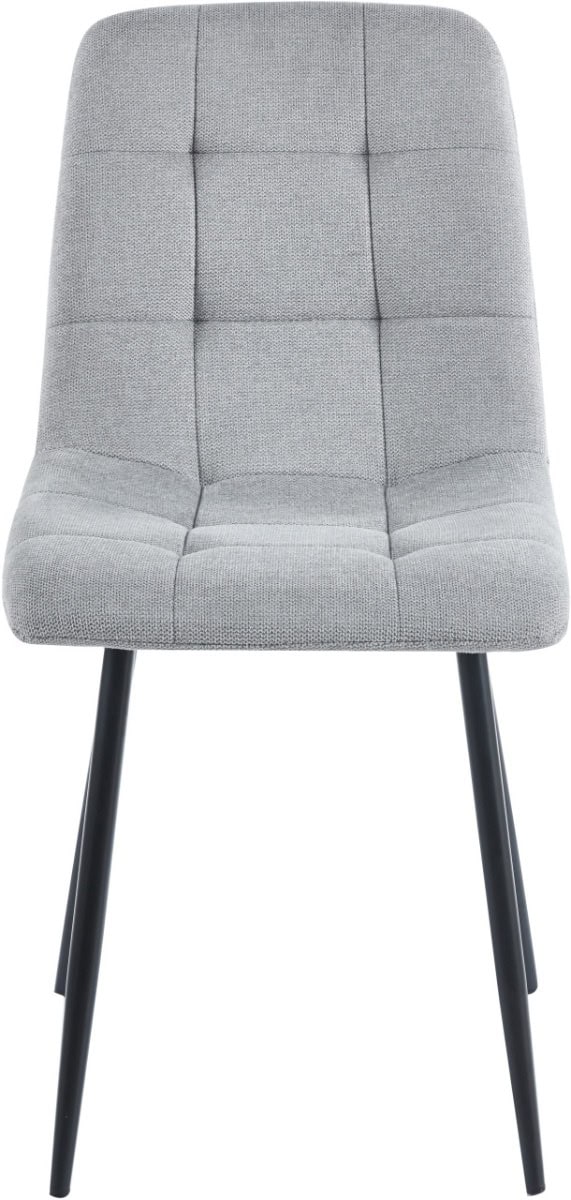 Fenton Dining Chair (x2) - Light Grey Suede - Image 3