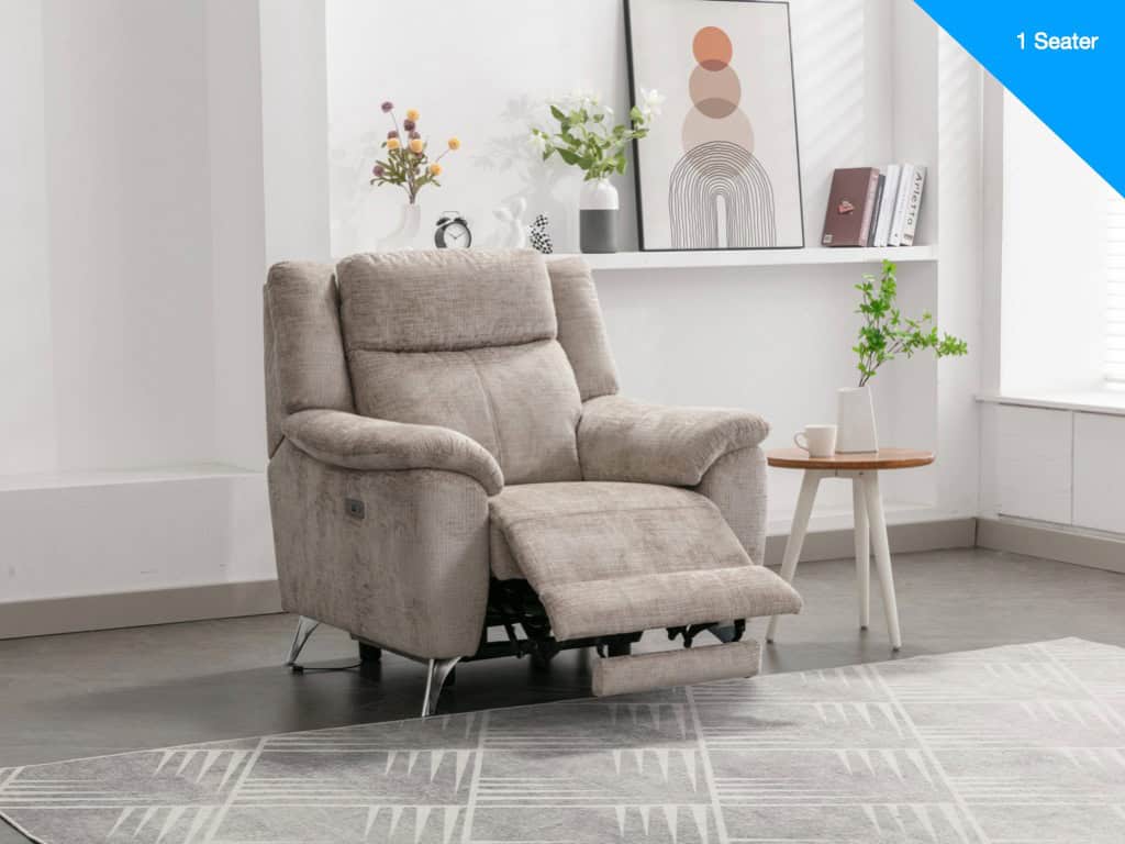 Monroe 1 Seater Electric Recliner – Fossil