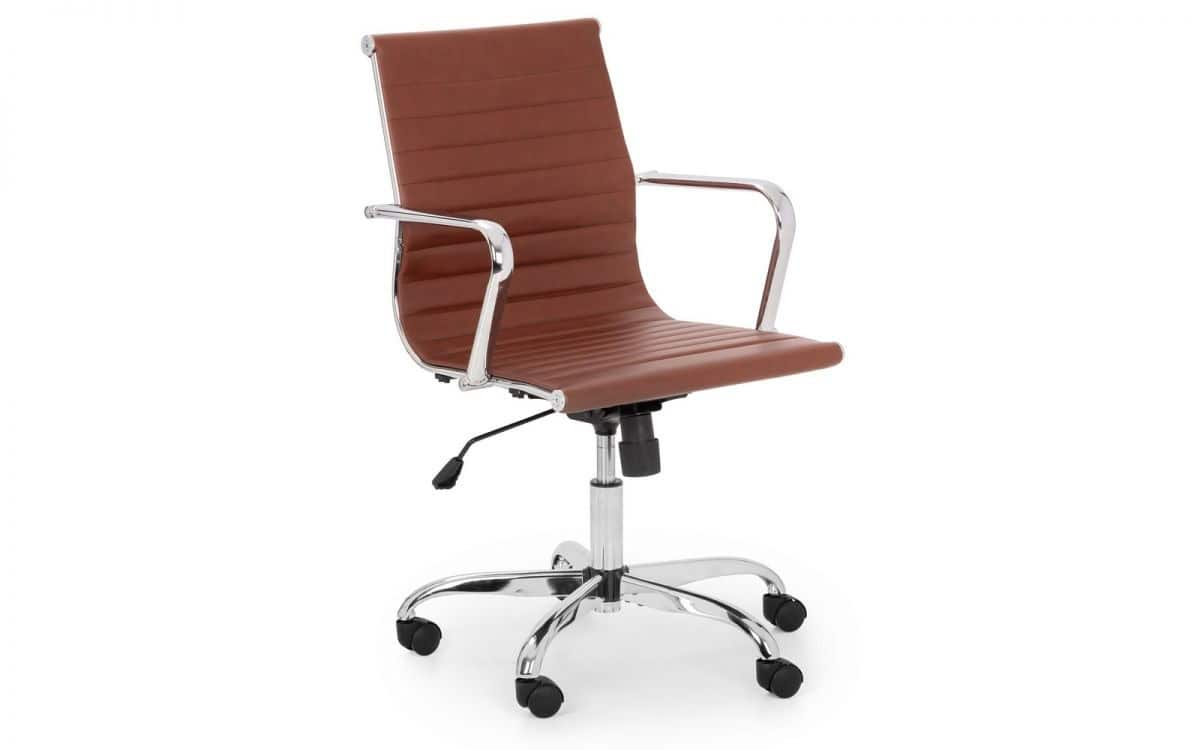 Simmons Office Chair - Brown & Chrome - Image 2