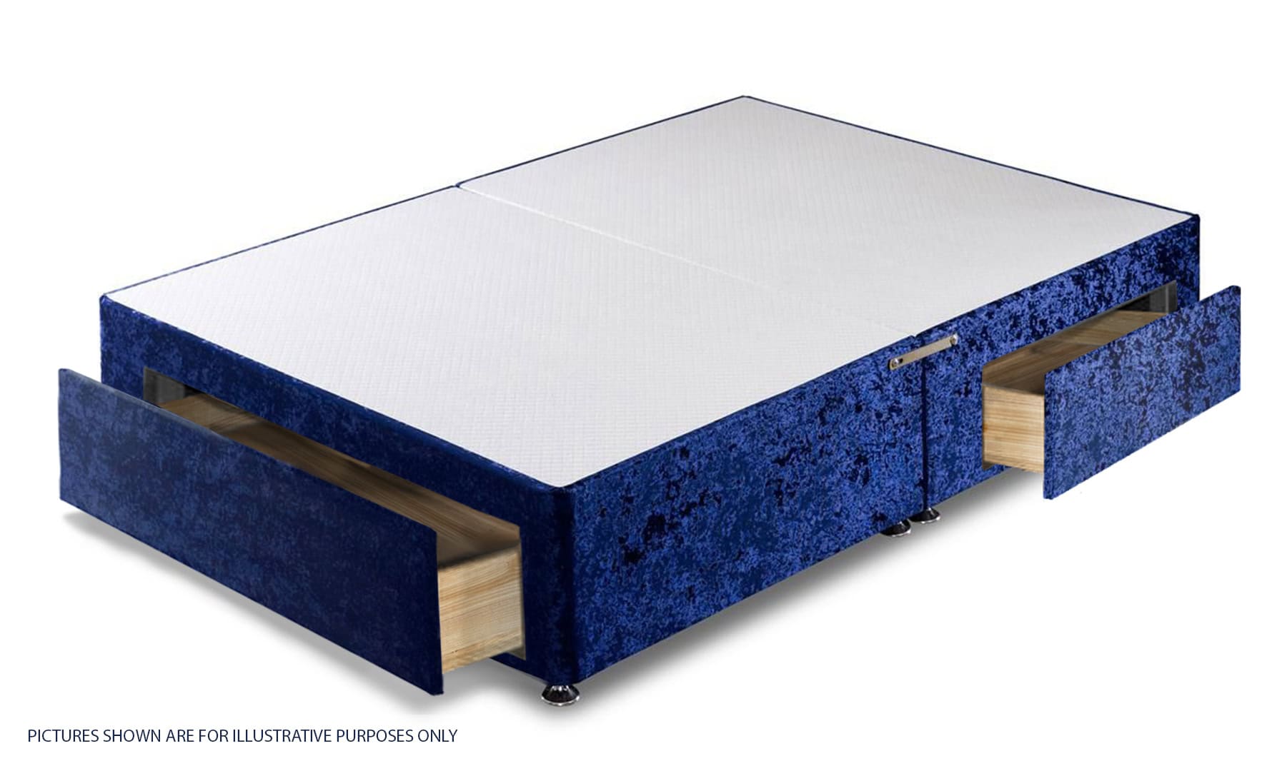 Apollo 4ft Glitz Navy Jumbo Drawer Divan Base - Image 2