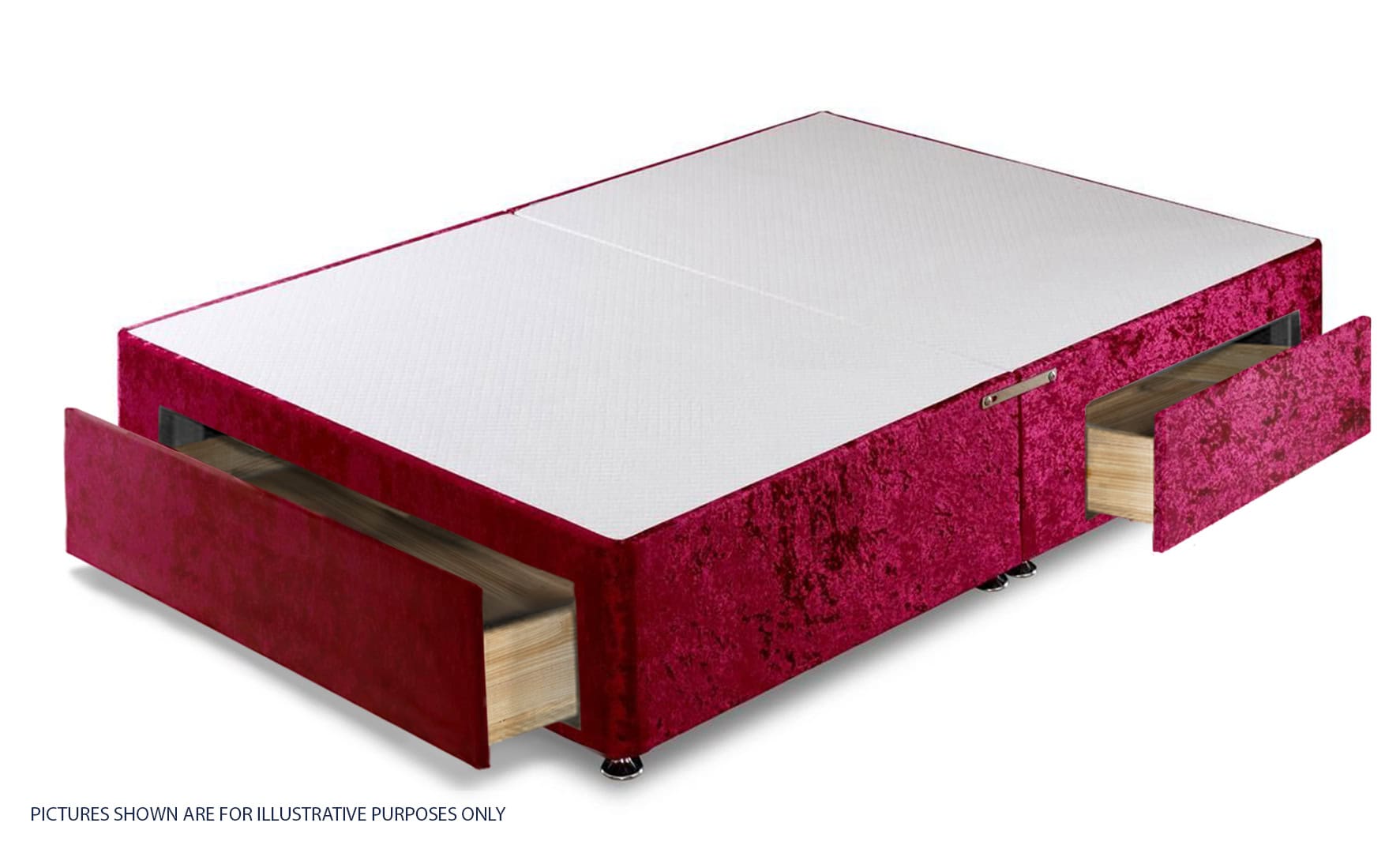 Apollo 6ft Glitz Red Jumbo Drawer Divan Base - Image 2