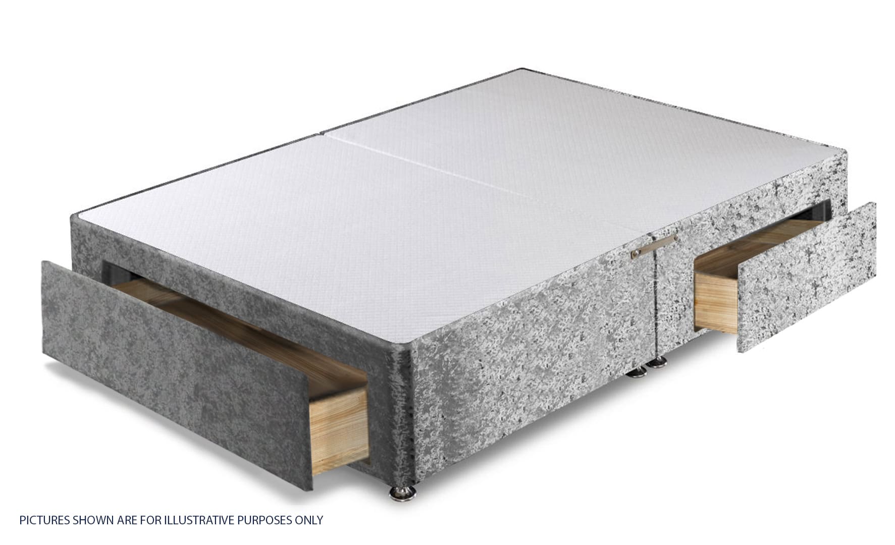 Apollo 6ft Glitz Silver Jumbo Drawer Divan Base - Image 2