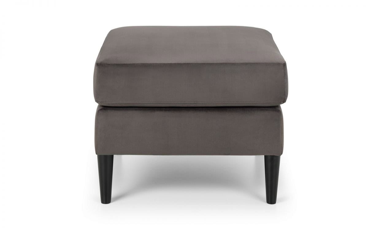Sadie Velvet Ottoman - Grey - Image 3