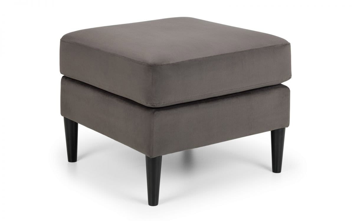 Sadie Velvet Ottoman - Grey - Image 2