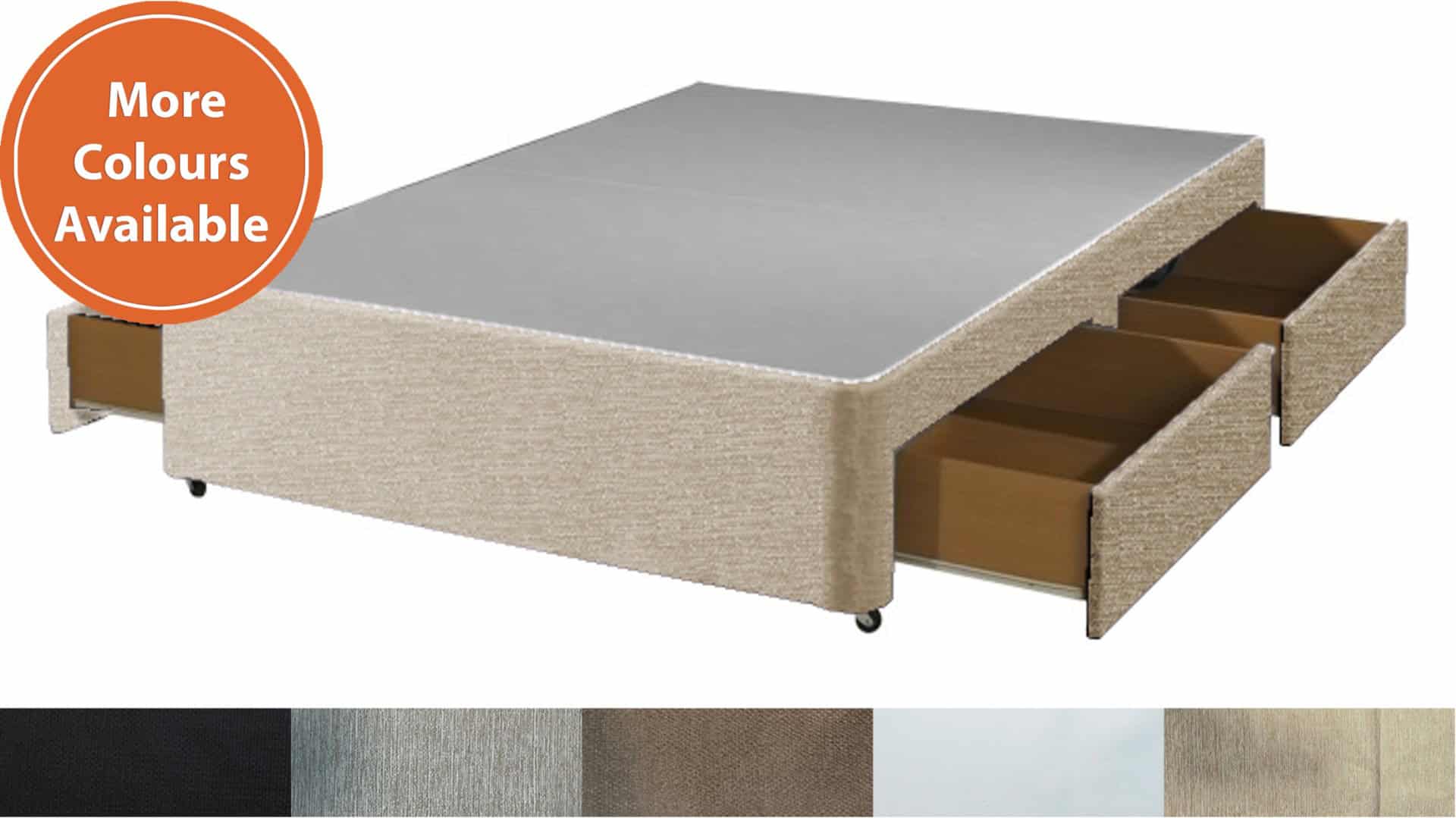 Apollo 4ft6 Divan Base With 4 Drawers in House Fabric