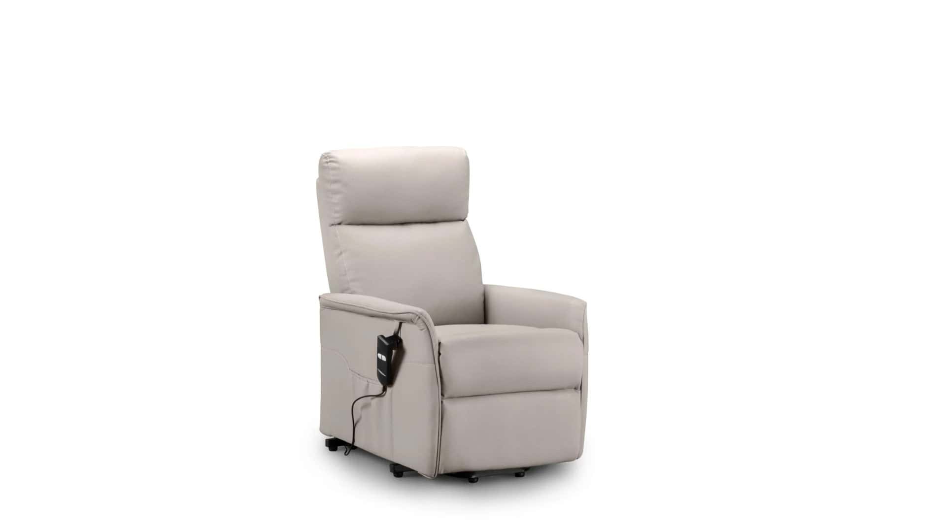 Helen Rise And Recline Chair – Pebble Faux Leather