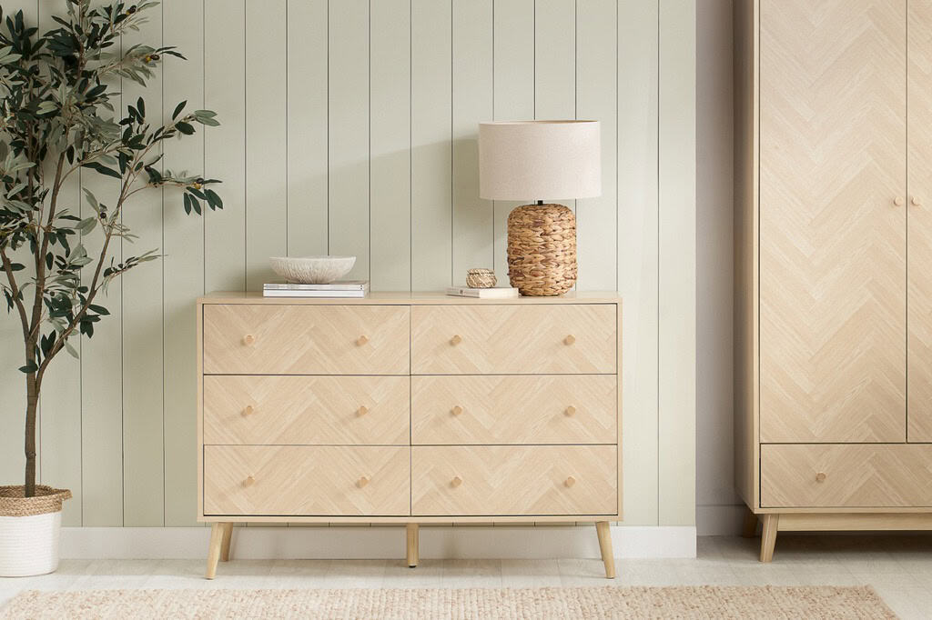 Herringford 6 Drawer Chest - Oak - Image 5